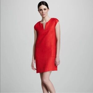 Kate Spade Red Linen Shift Dress with Cap Sleeves - Size 4